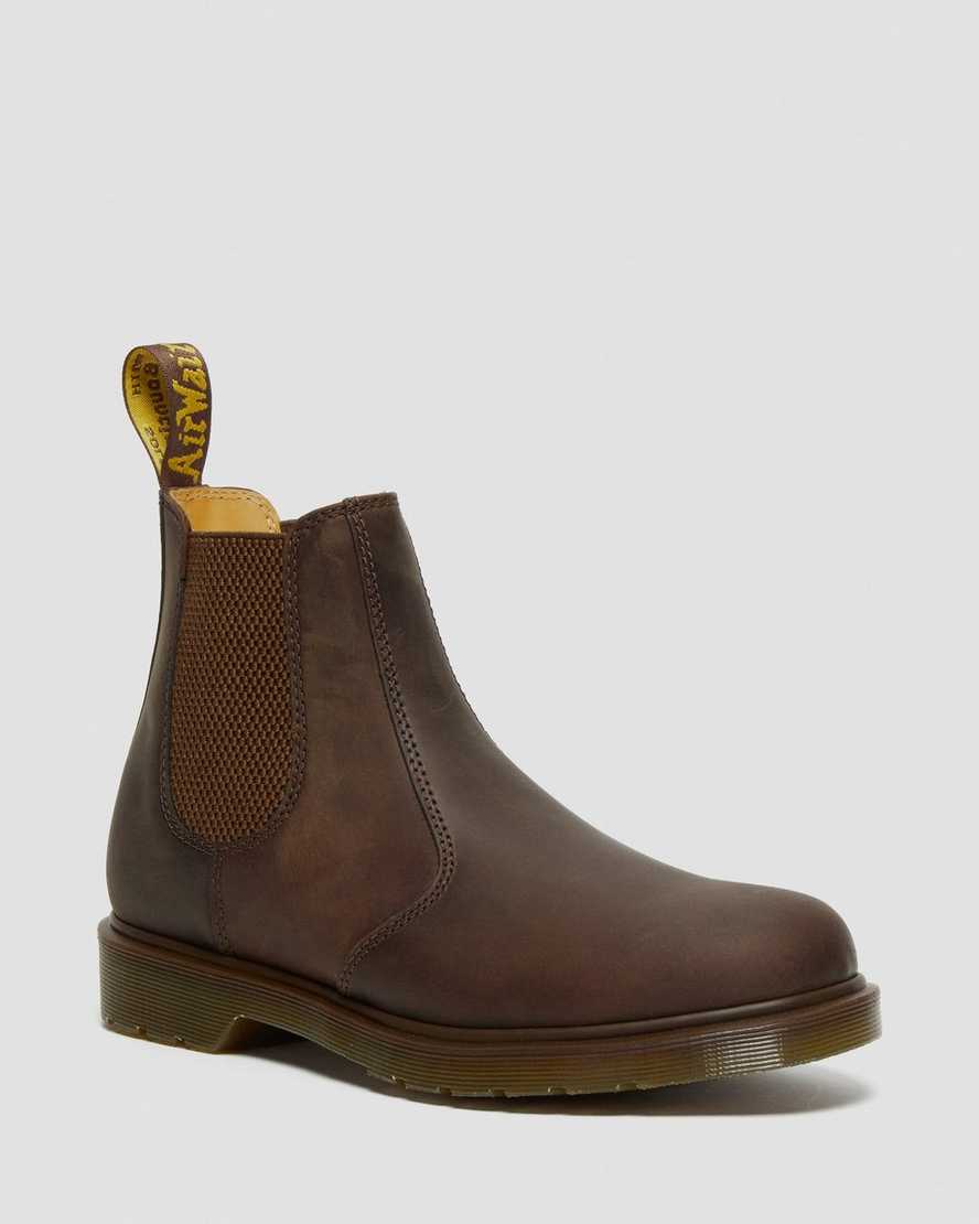 Dr. Martens 2976 Crazy Horse Nahka Miesten Chelsea Nilkkurit - TummanRuskea Nilkkurit [417-VMHLXJ]